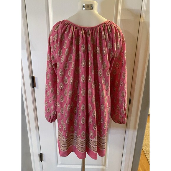 Calypso Saint Barth Size 1 Balloon Sleeve Trapeze Blouse‎ Cotton Coastal Boho - Picture 6 of 14